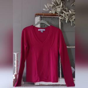 Sophia Milano Fushia 100% Long Sleeve Sweater Size M⚘️